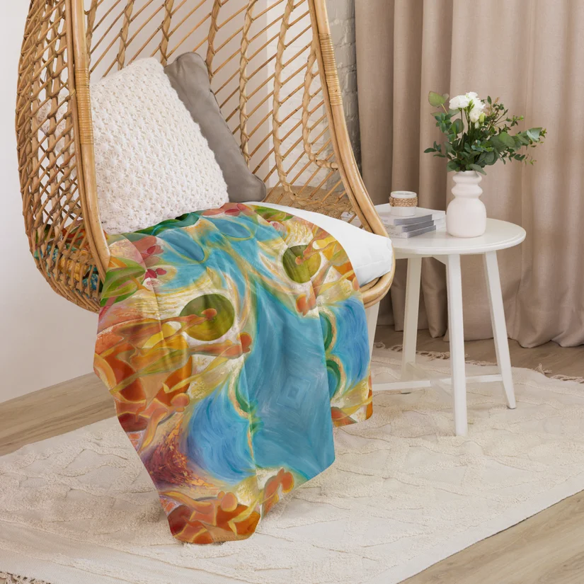 Blue heaven - Serenade of silhouettes sherpa blanket