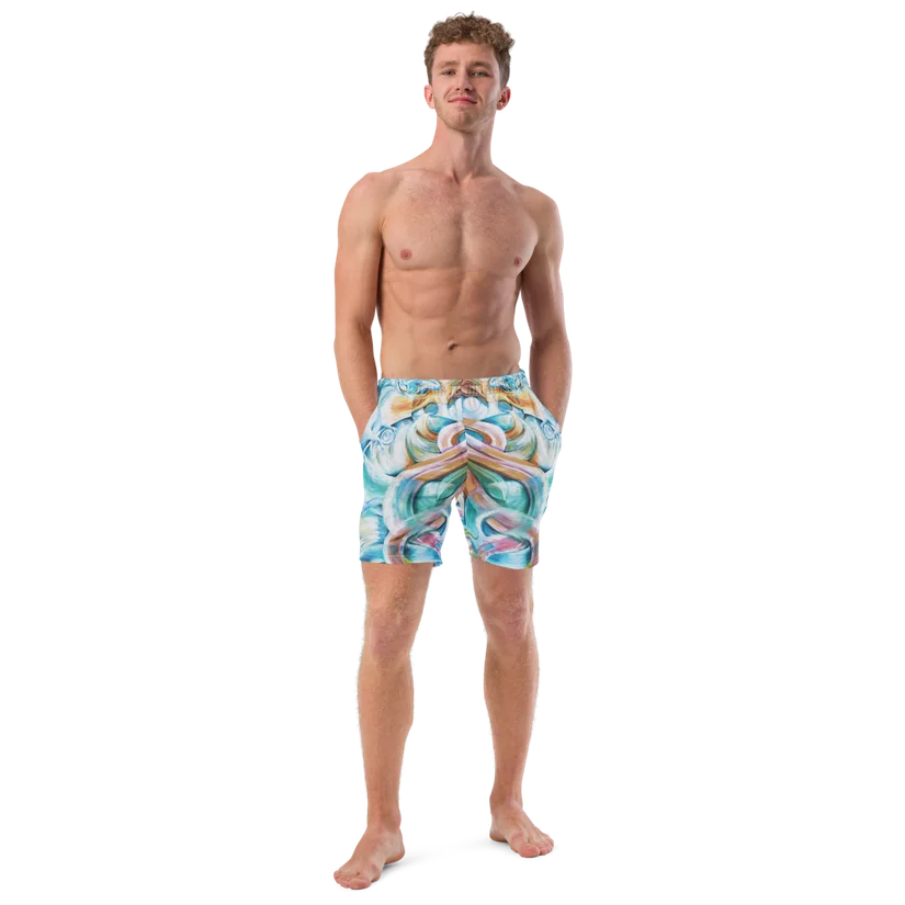 Mystic dragon of dreams all-over print recycled swim trunks