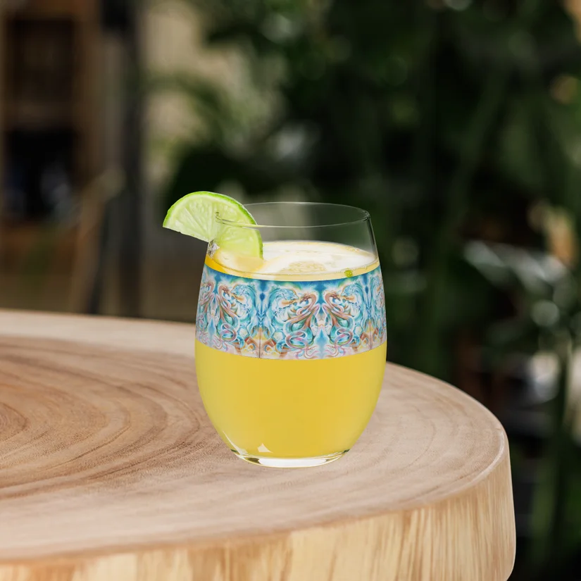 Mystic dragon of dreams stemless wine glass
