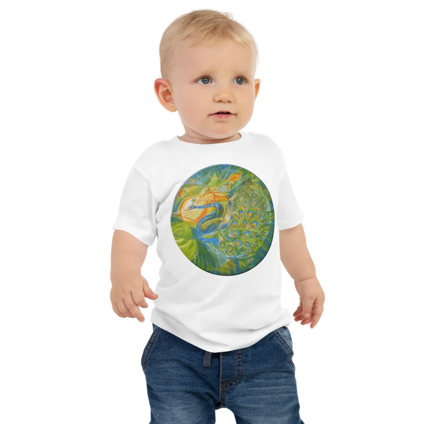 Celestial Peacock baby jersey short sleeve tee