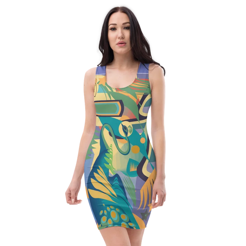 Celestial Peacock bodycon dress