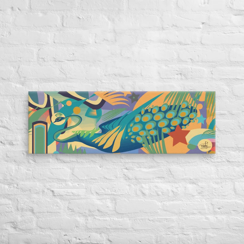 Celestial Peacock large canvas print