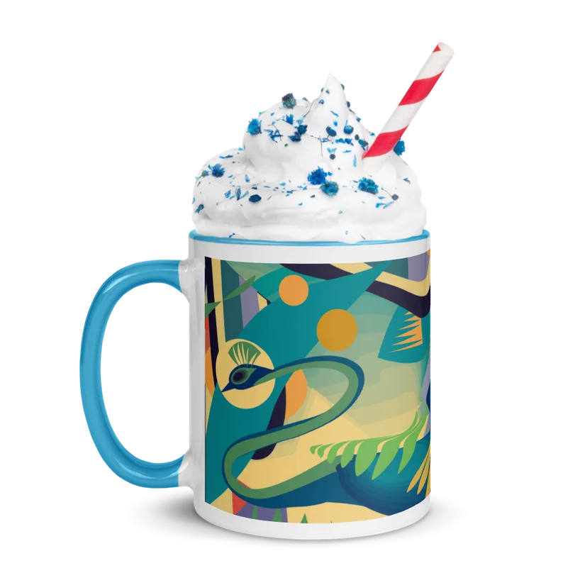 Celestial Peacock mug with color inside