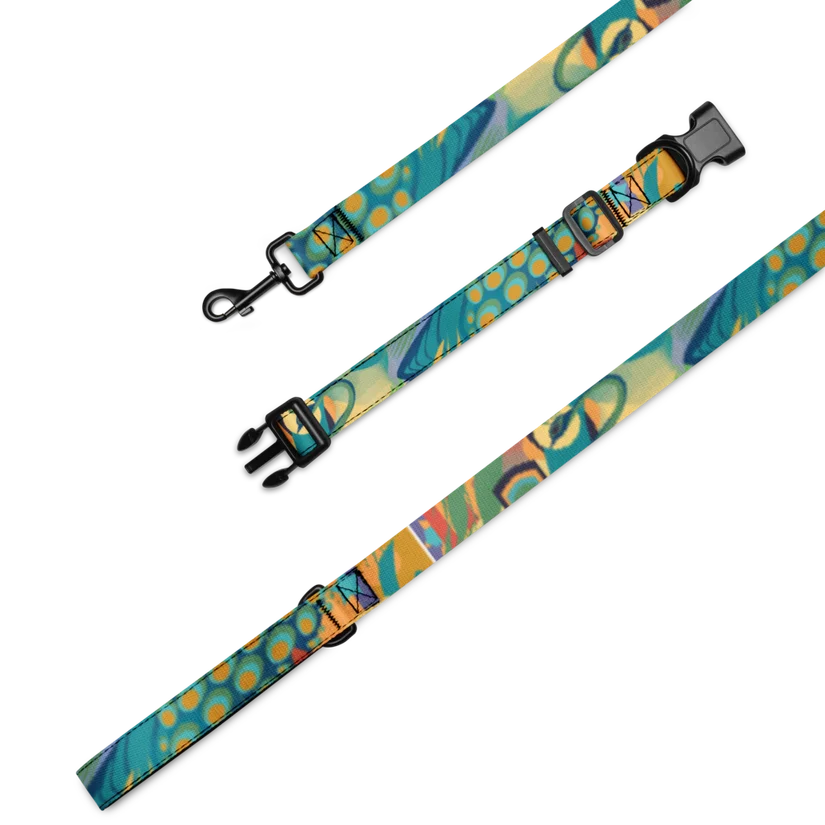 Celestial Peacock pet collar and leash