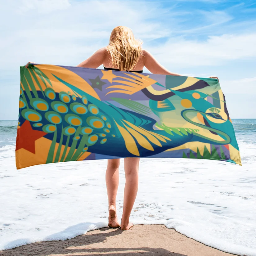 Celestial Peacock towel