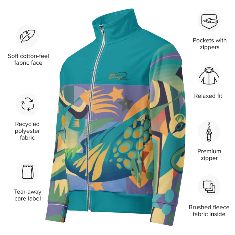 Celestial Peacock unisex track jacket