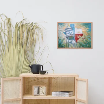 Framed poster with Round Rock Water Tower
