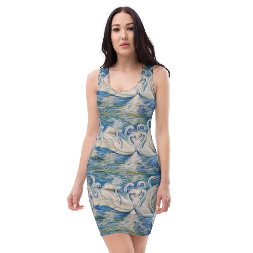 Swan Enchantment bodycon dress