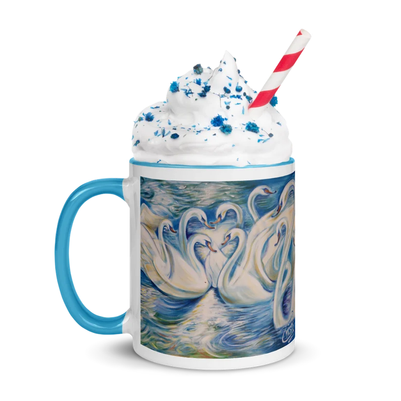 Swan Enchantment mug with color inside