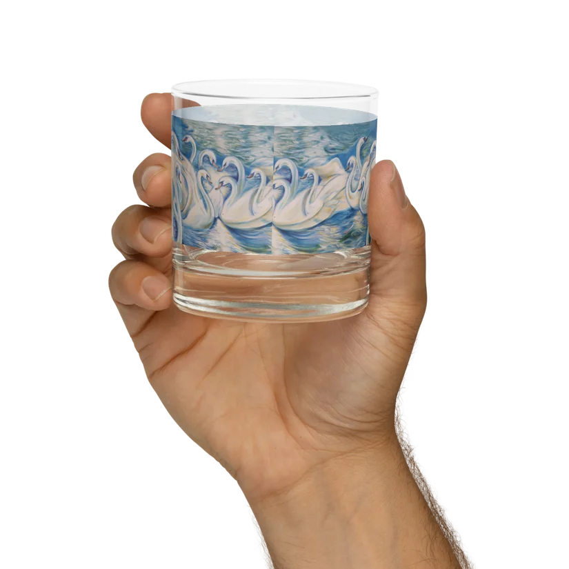 Swan Enchantment rocks glass