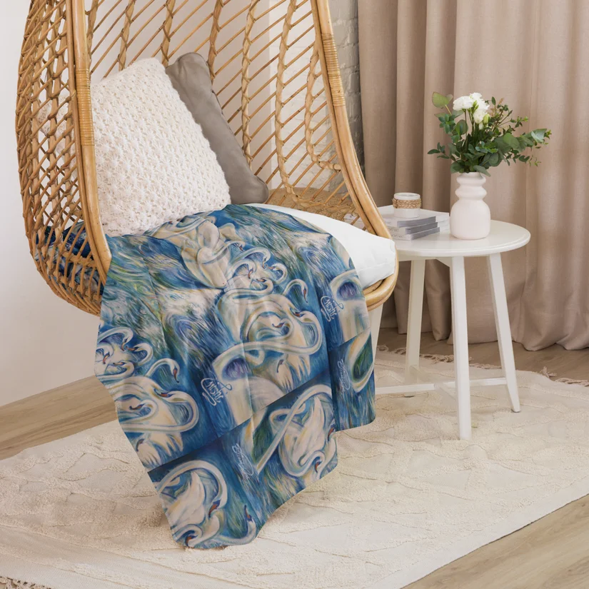 Swan Enchantment sherpa blanket